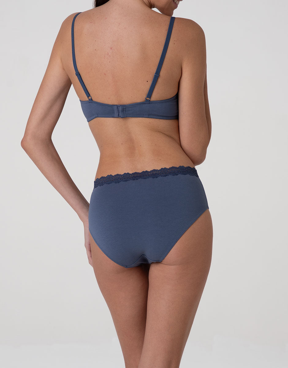 Lovable Trendy Modal reggiseno senza ferretto blu polvere pizzo