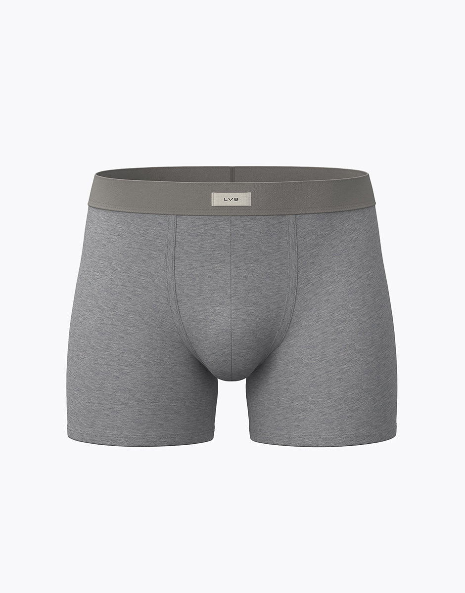 Lovable Man Modern Stretch Cotton boxer lungo grigio melange