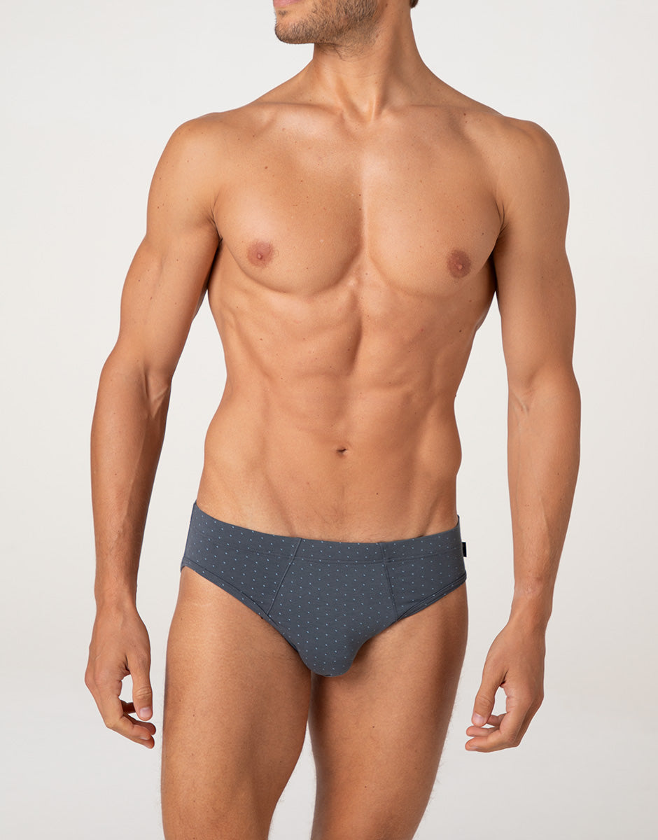 Lovable Man Printed Cotton Modal slip antracite pois