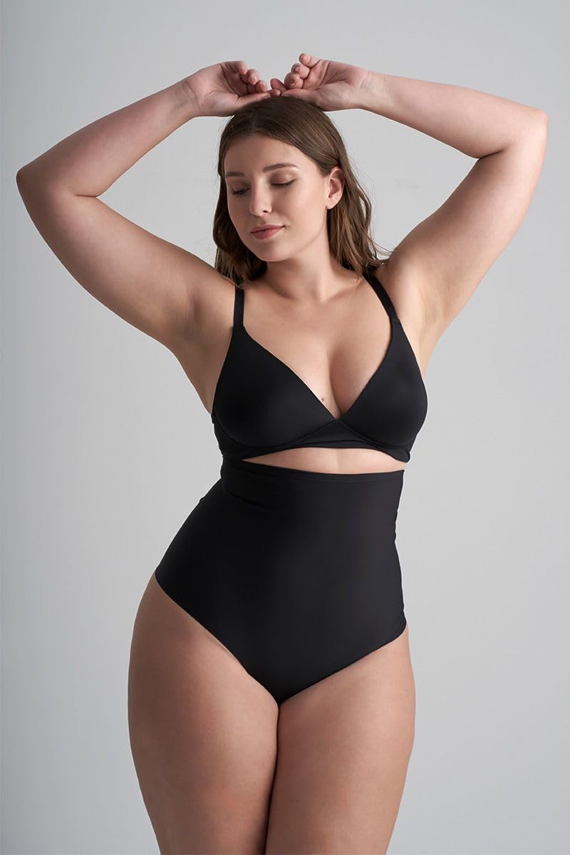 Bye Bra Sculpting perizoma vita alta contenitivo nero alto controllo