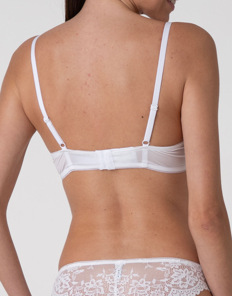Lovable Stylish Lace Balconcino Imbottito Reggiseno Bianco in Pizzo