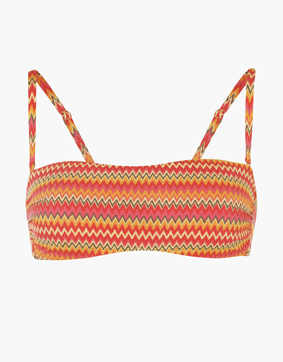 Lovable Printed Lurex reggiseno fascia mare zigzag multicolor