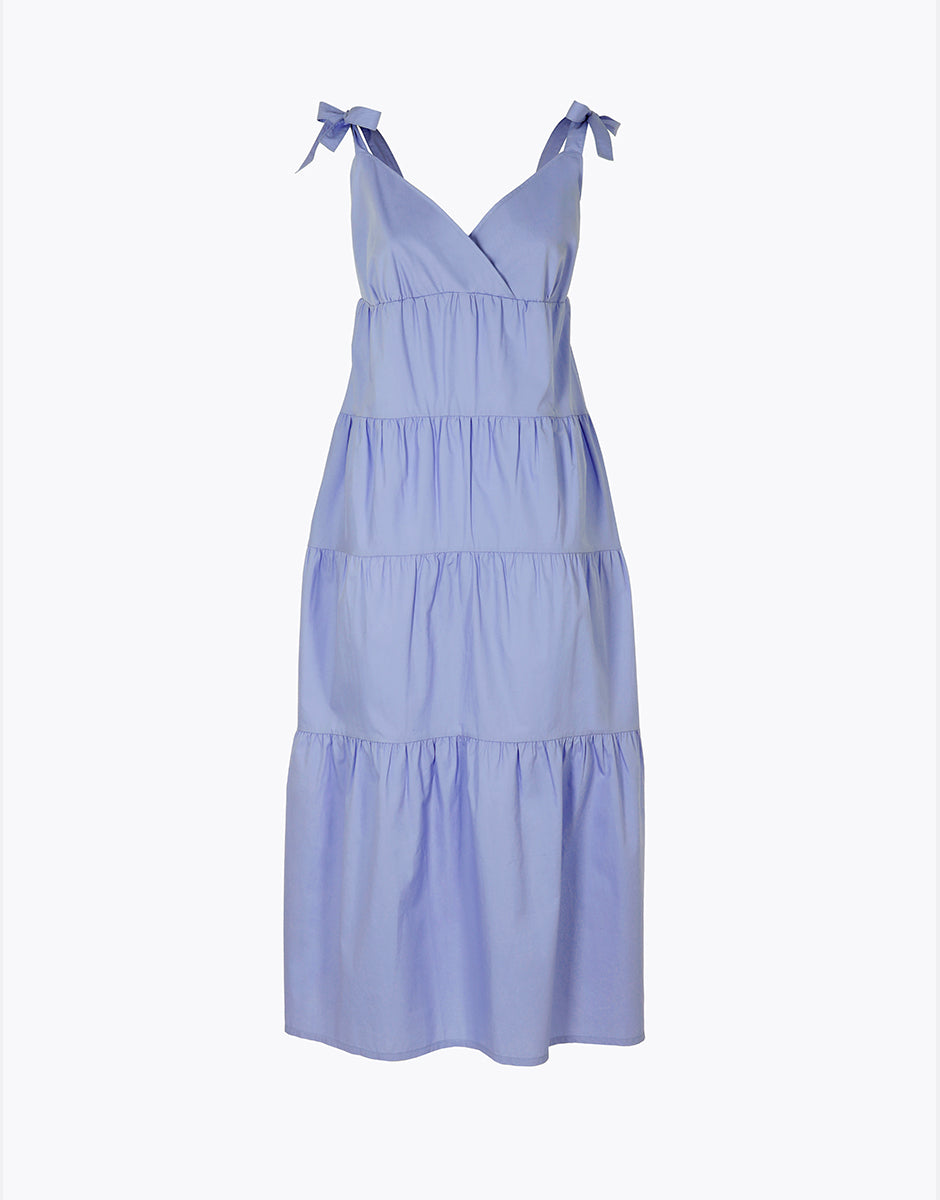 Lovable abito lungo mare cotone azzurro polvere spalline