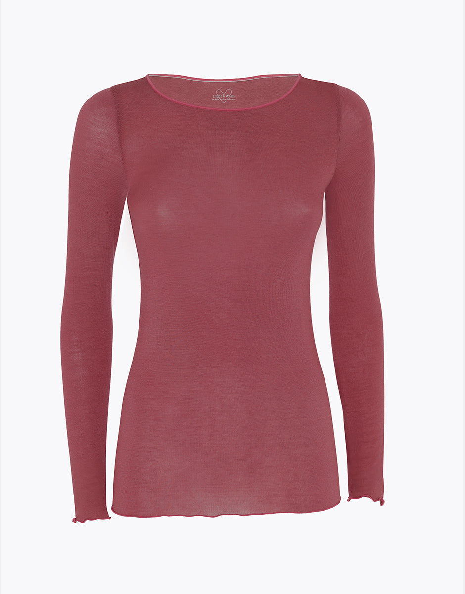 Lovable Ultralight and Warm maglia manica lunga amaranto modal cashmere