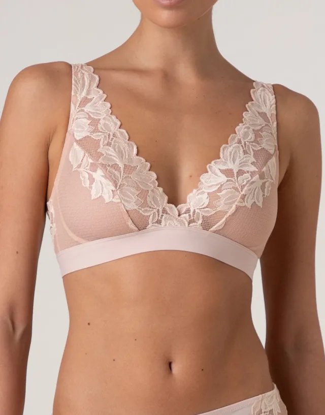 Lovable Elegant Muse reggiseno vela senza ferretto pizzo avorio rosa