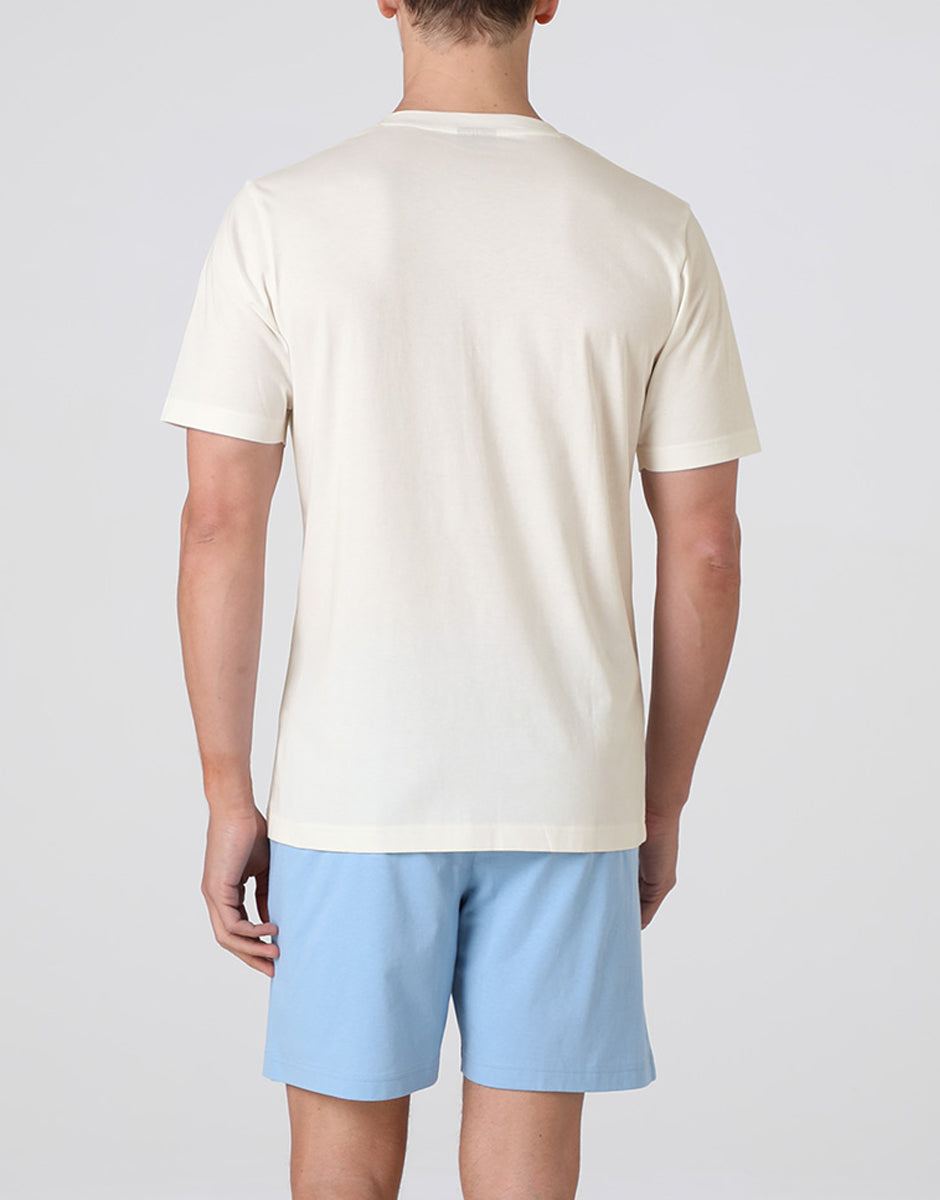 Lovable Man Serafino pigiama corto avorio jersey cotone