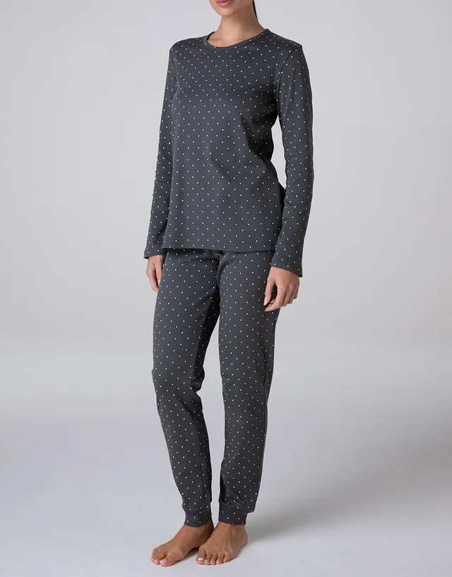 Lovable Lifewear pigiama lungo girocollo interlock grigio fumo