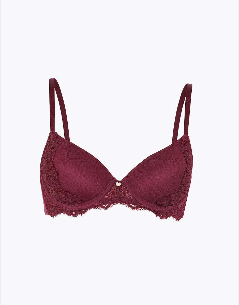 Lovable Beauty Lace reggiseno imbottito vinaccia pizzo