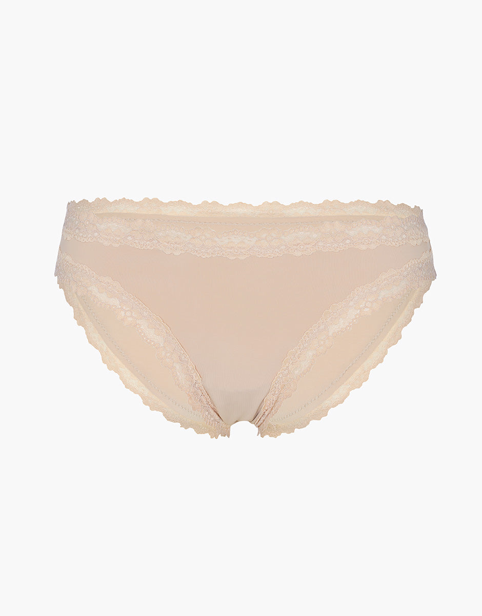 Lovable Lacy Micro slip nudo chiaro in microfibra con pizzo
