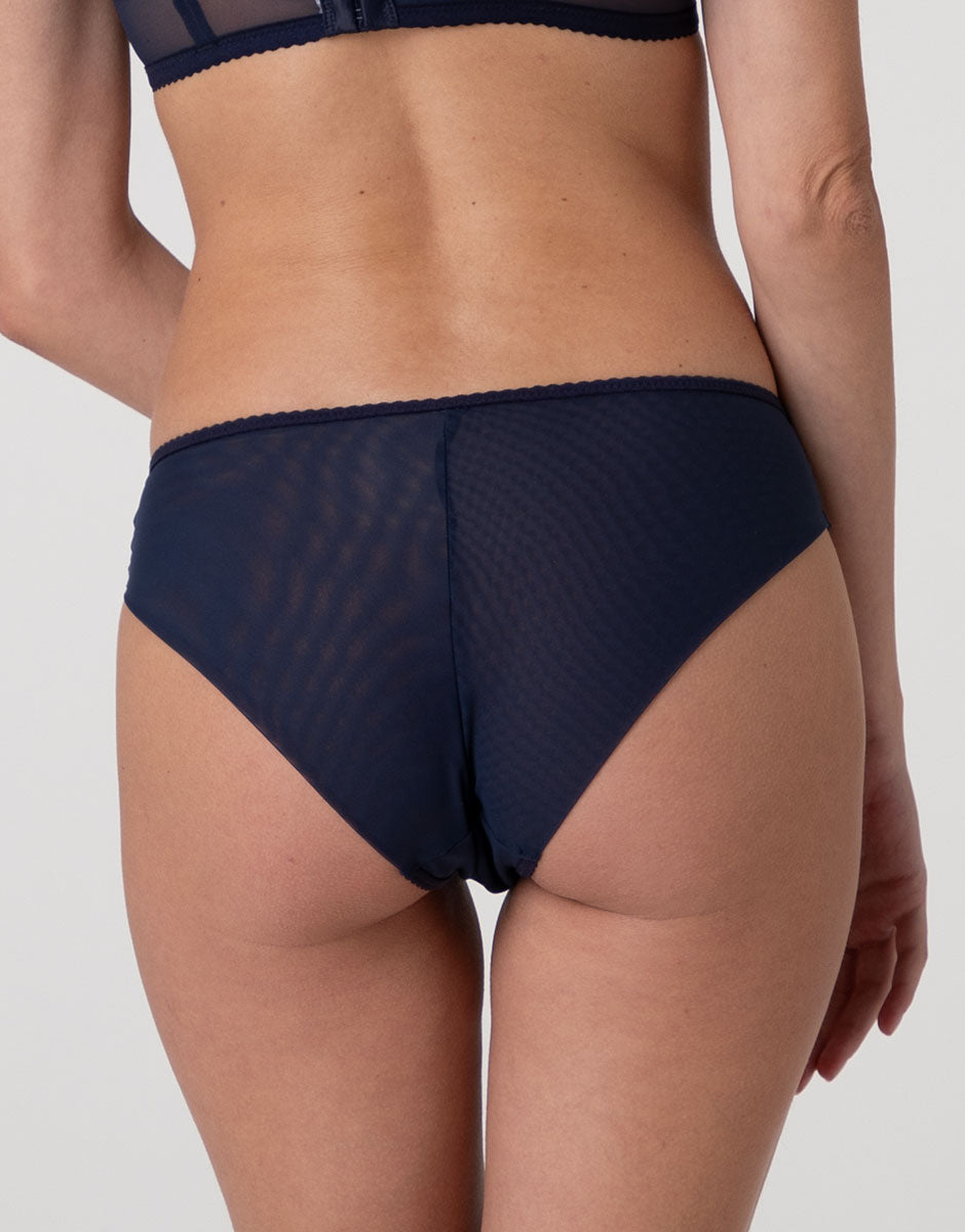 Lovable Elegant Embroidery slip tulle ricamato blu navy