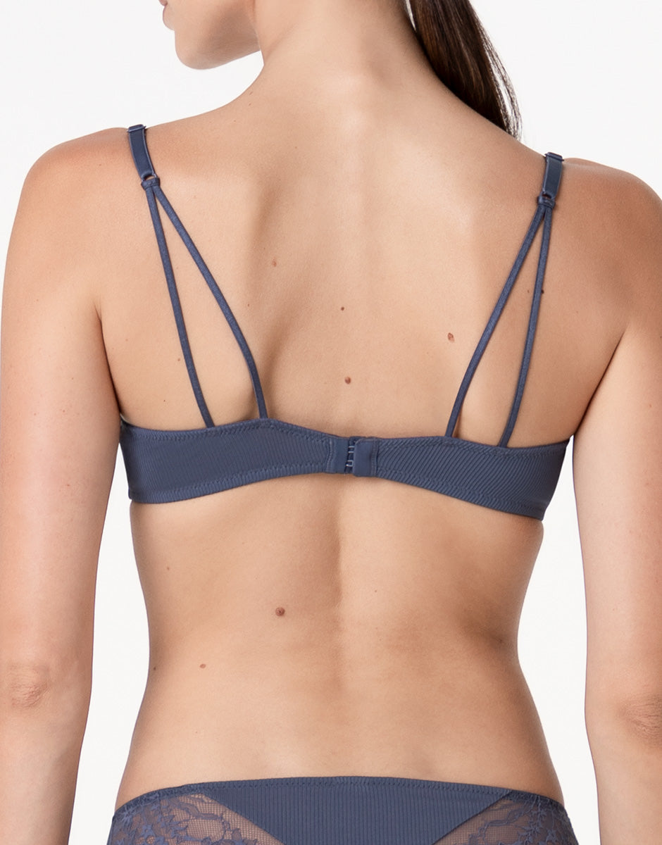 Lovable Casual Rib Lace reggiseno ferretto blu polvere microfibra