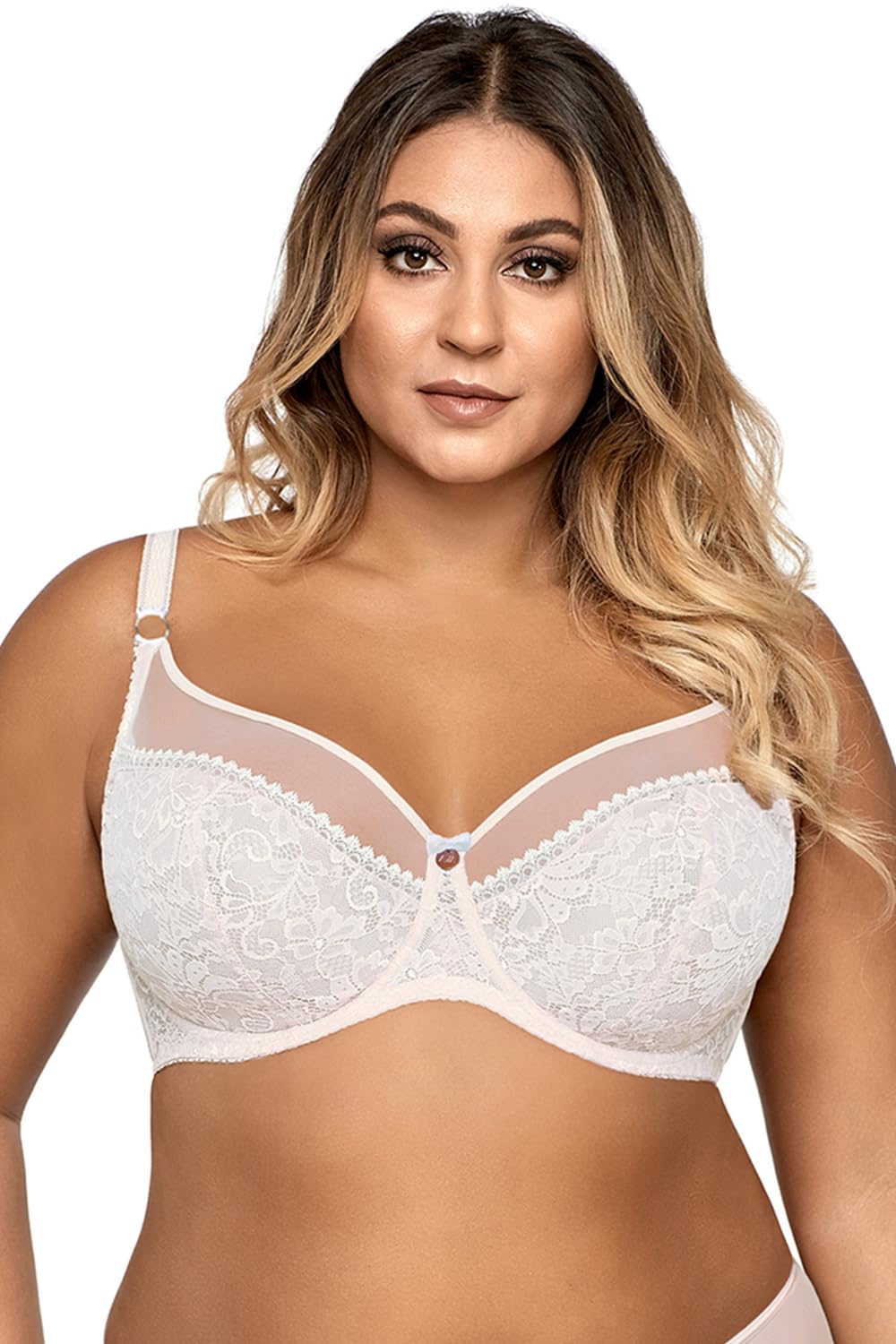 Ava 1396 Reggiseno morbido in pizzo bianco 8D