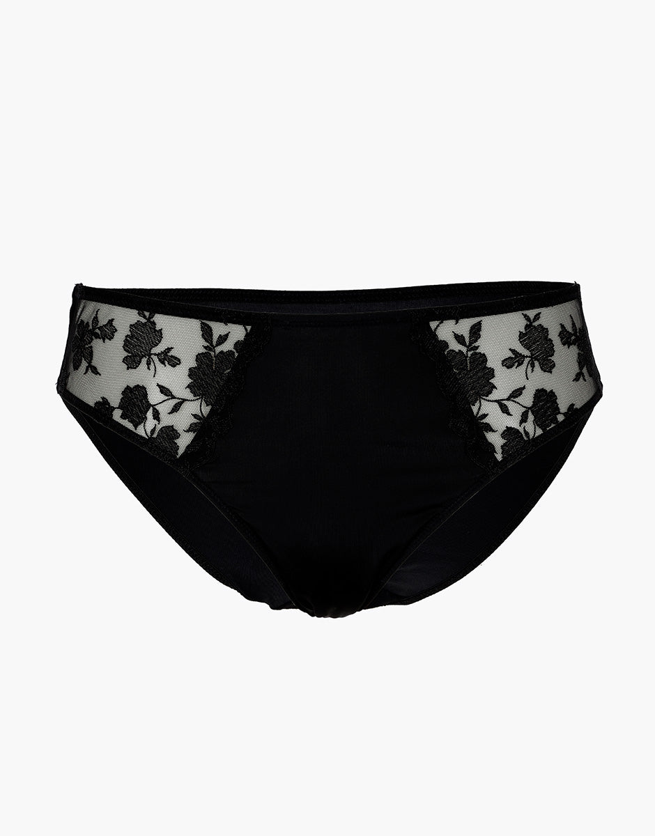 Lovable Floral Embroidery slip nero tulle ricamato