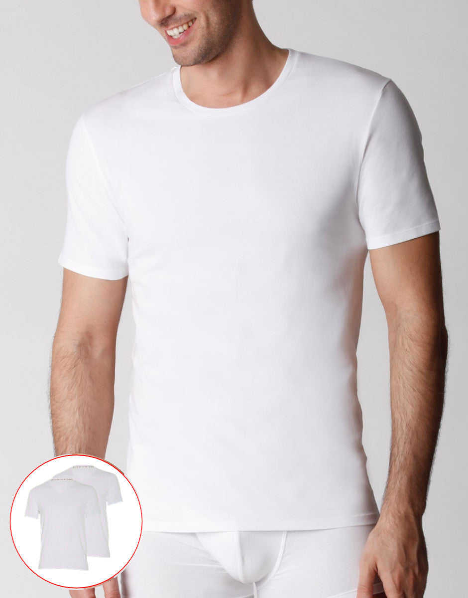 Lovable Man t-shirt girocollo cotone bio bianco x2