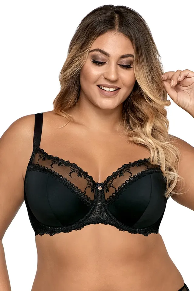 Ava 1030 Liscio reggiseno coppe piene nero 5I semi imbottito