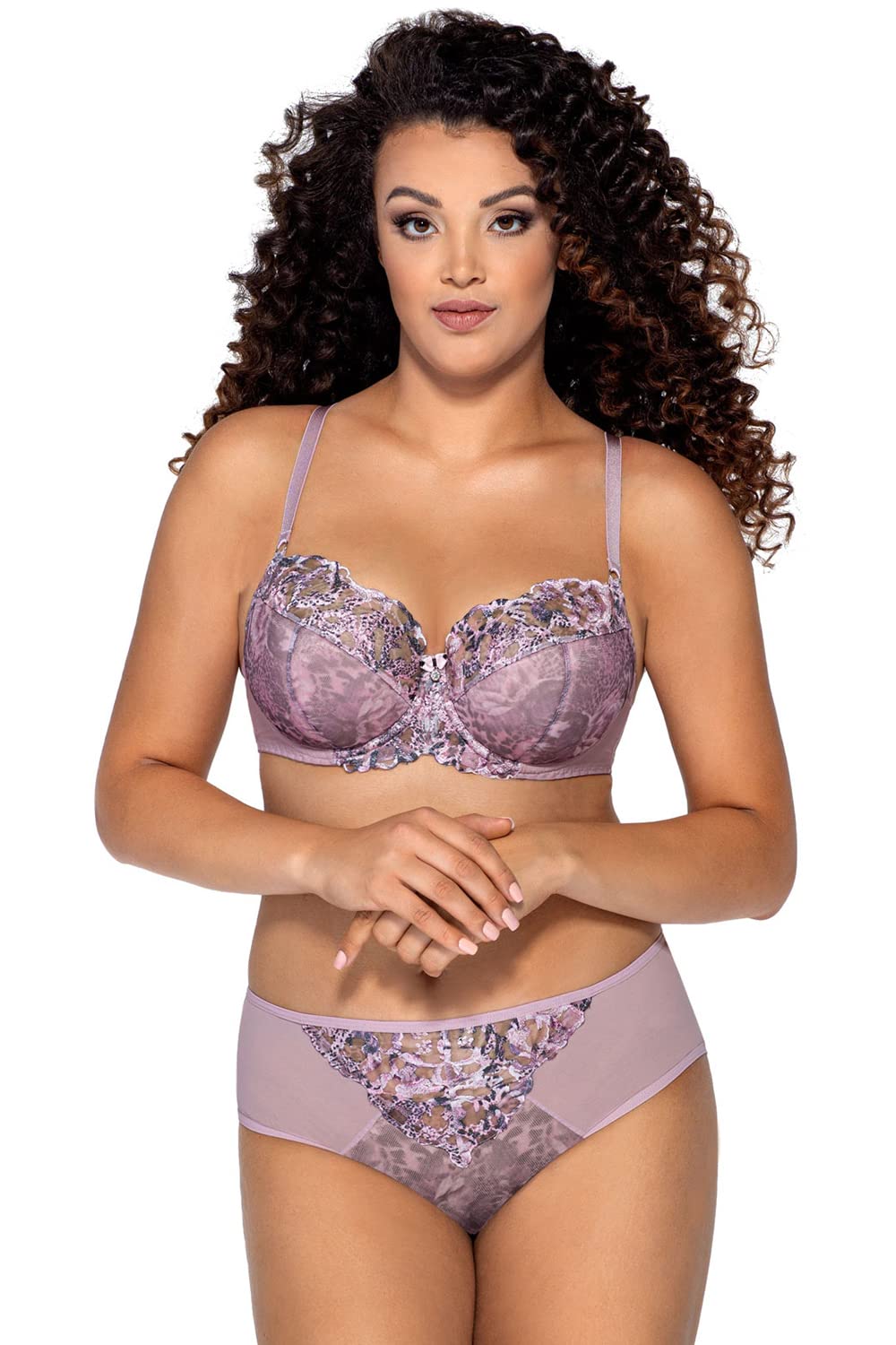 Ava 1985/B Zoe slip brasiliano rosa S in pizzo floreale