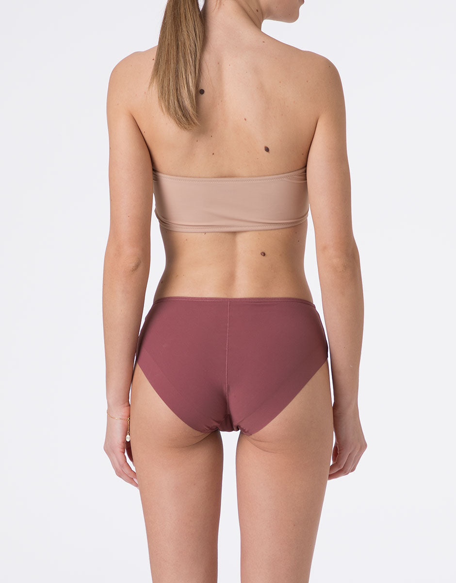 Lovable Invisible L0193 slip midi microfibra rosso amaranto