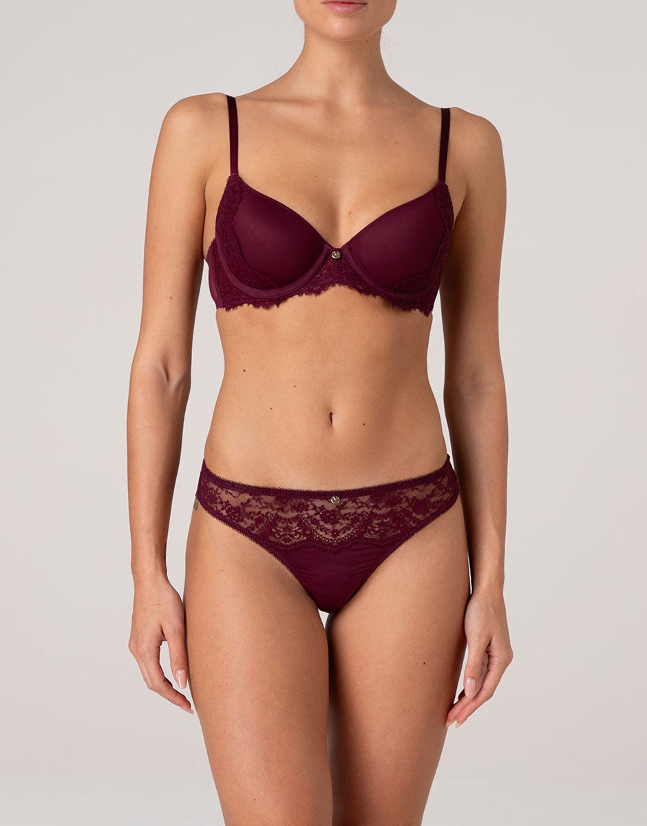 Lovable Beauty Lace reggiseno imbottito vinaccia pizzo