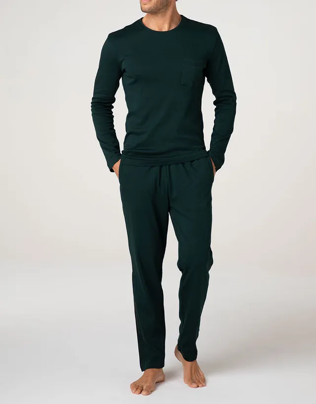 Lovable Man Interlock pigiama lungo verde scuro cotone