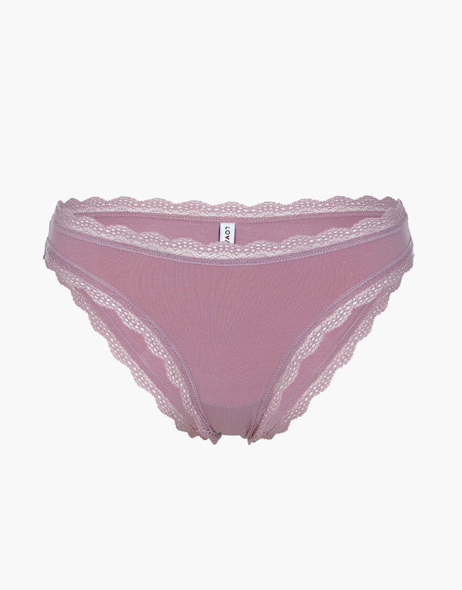 Lovable Panties Slip Donna Rosa Cotone e Pizzo