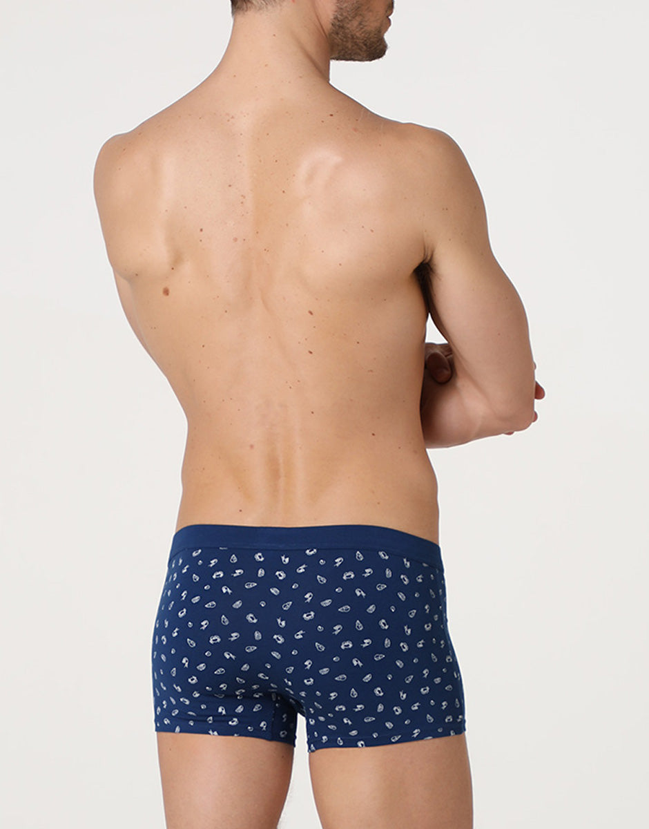 Lovable Printed Stretch Cotton boxer blu stampa cotone elasticizzato