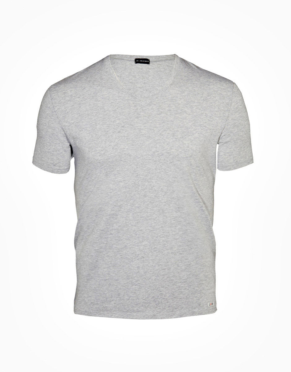 Lovable Man Cotton Stretch t-shirt uomo grigio melange scollo V