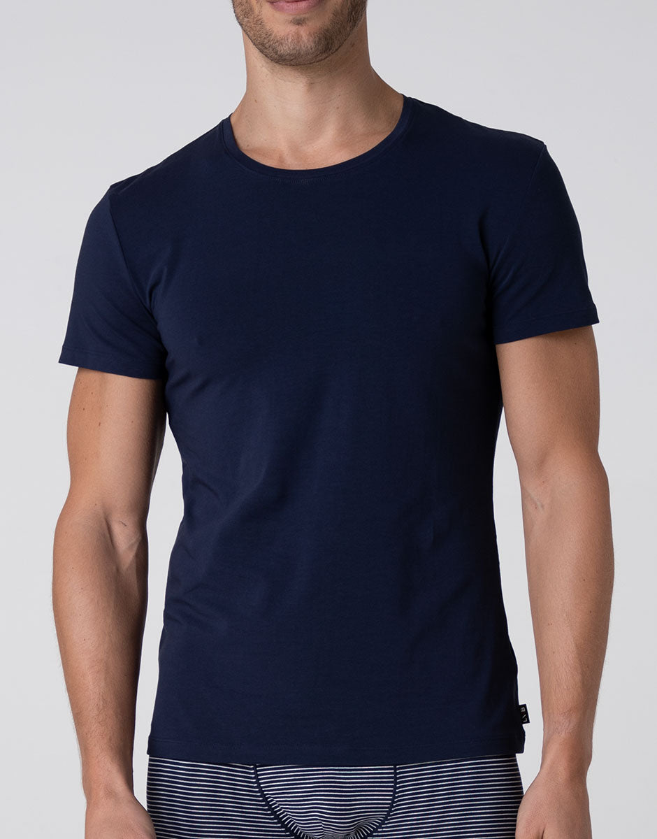 Lovable Casual Stretch Cotton t-shirt girocollo blu notte cotone
