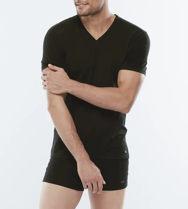 Lovable Man Supima Cotton Stretch t-shirt nero scollo a V