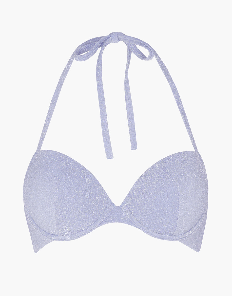Lovable Sparkly Micro top mare push-up azzurro lurex