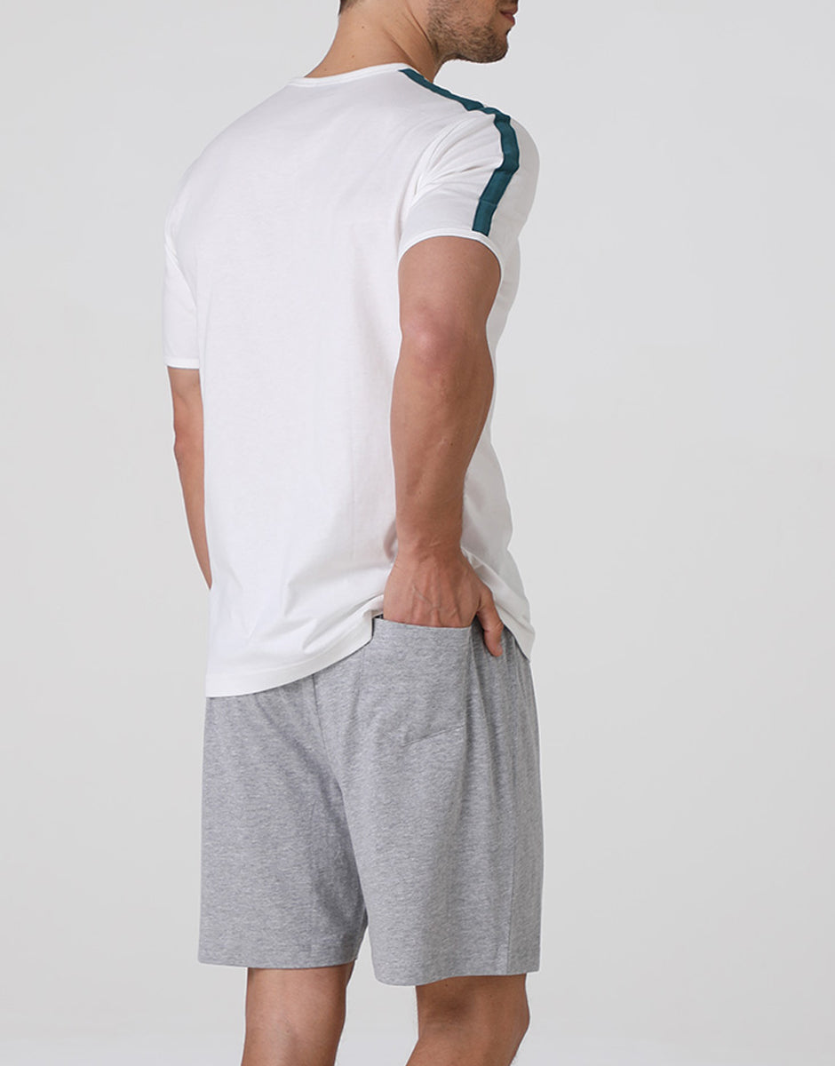 Lovable Man Pigiama Corto Uomo Avorio in Jersey Cotone