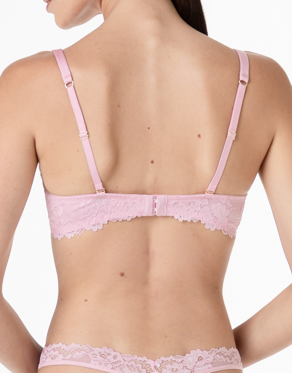 La Senza Lux Lace reggiseno pizzo rosa confetto imbottito