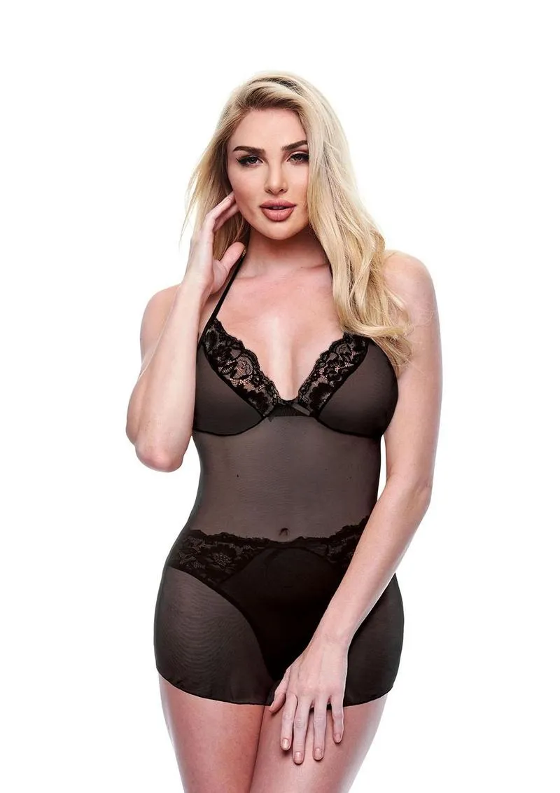 Baci Lingerie Green Label Eco Chemise set 2 pezzi nero
