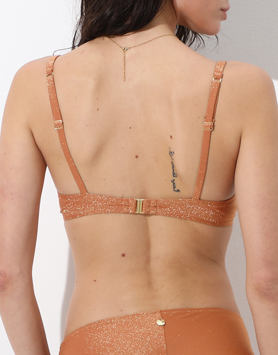 Lovable Plain Lurex Invisible reggiseno costume rame con ferretto