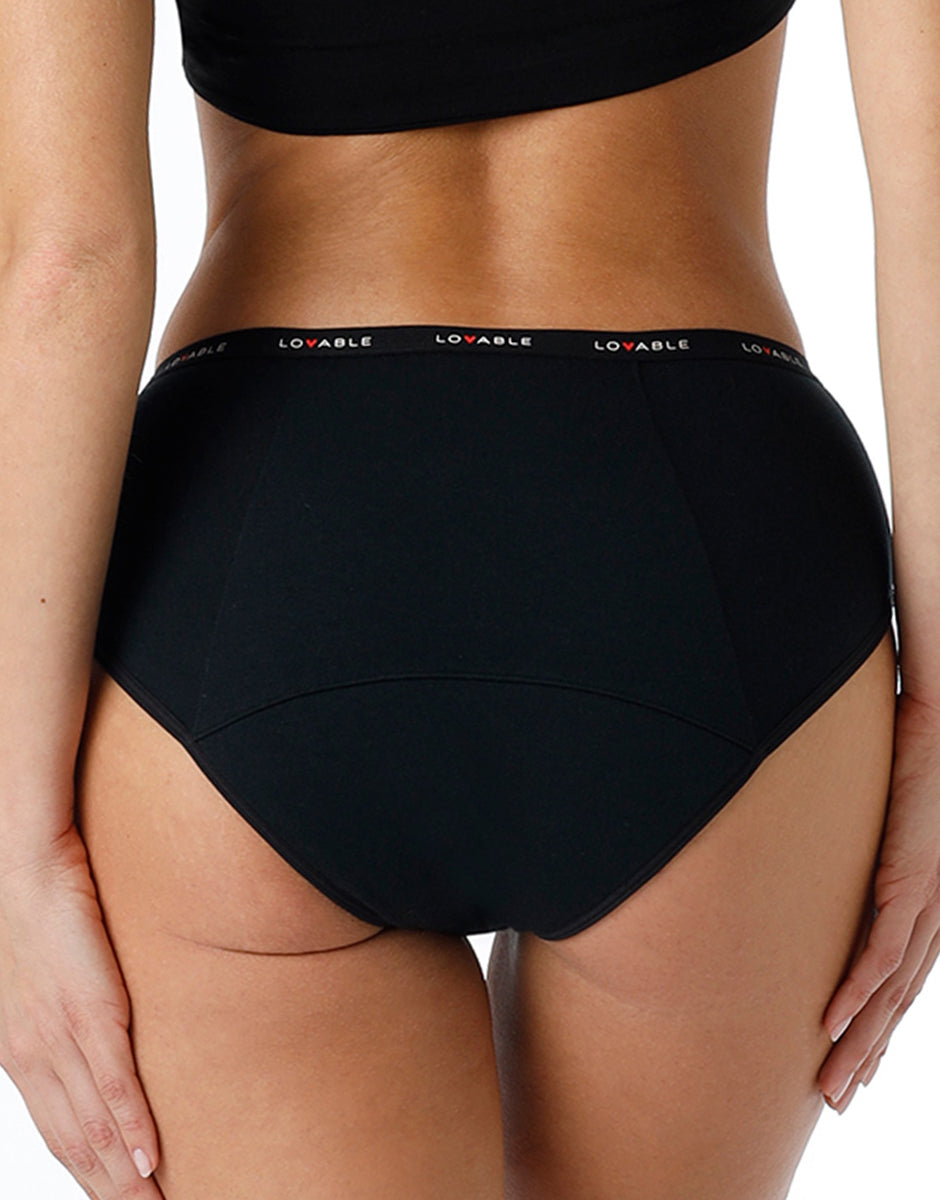 Lovable Period Panties Culotte Assorbente Nero Cotone Bio