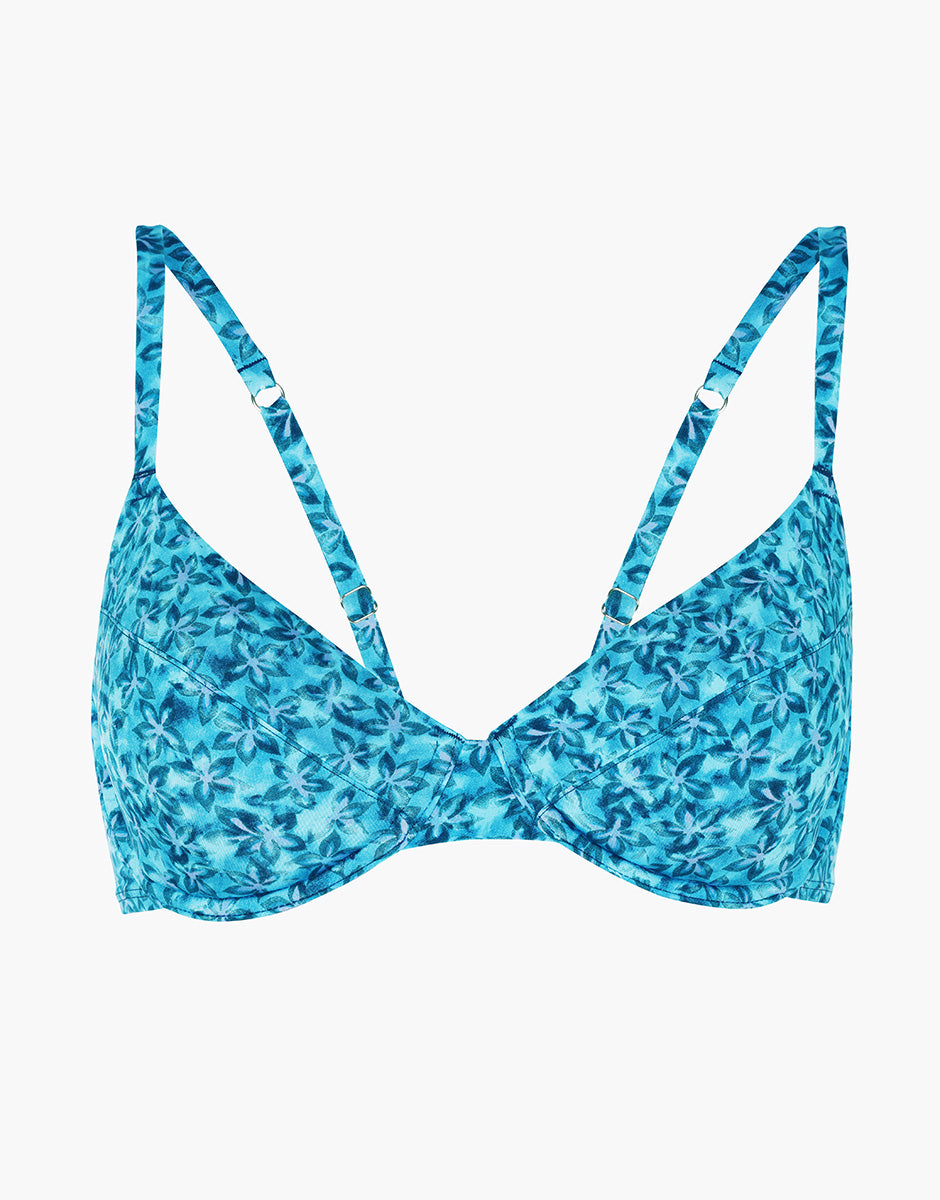 Lovable Shiny Micro reggiseno costume ferretto fiori multicolor