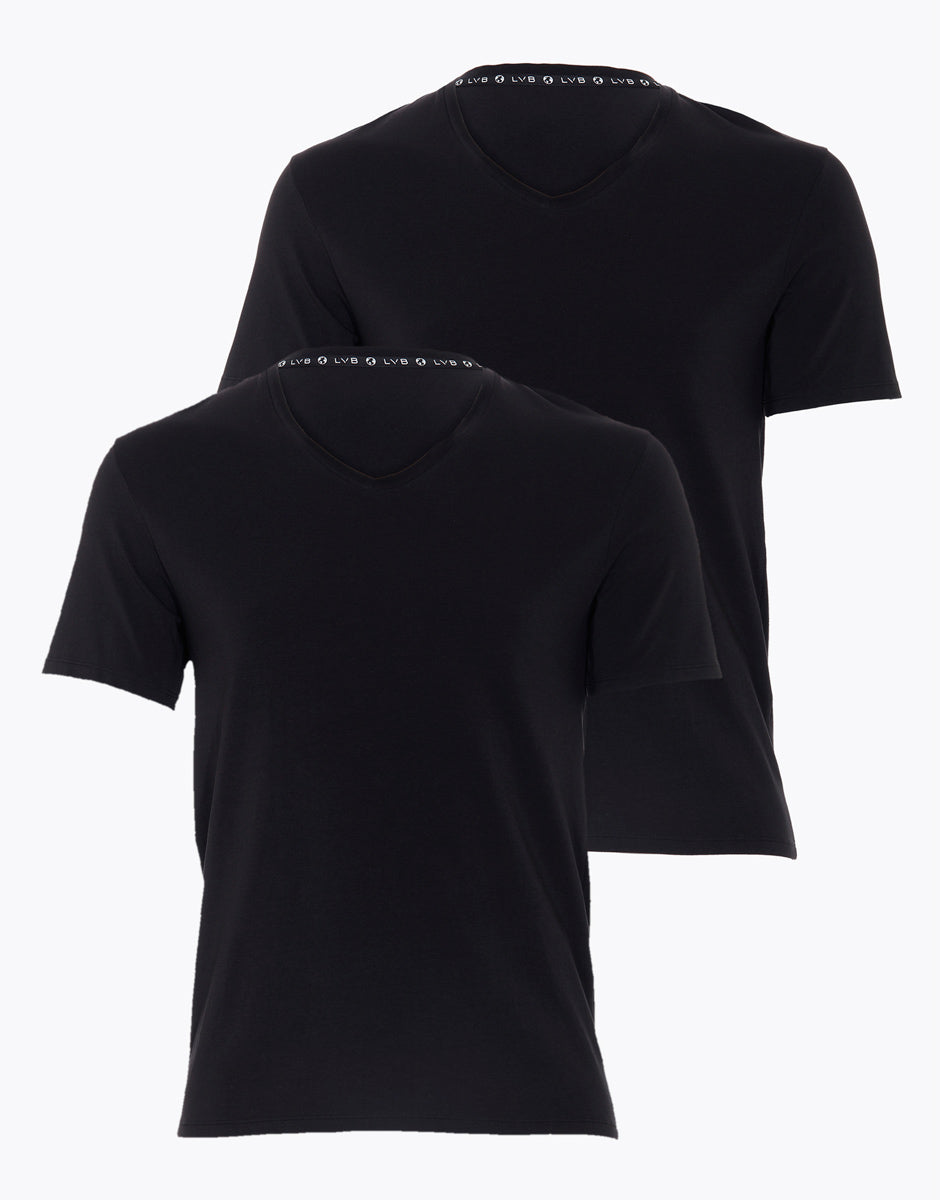 Lovable Man T-Shirt Girocollo Cotone Bio Nero x2