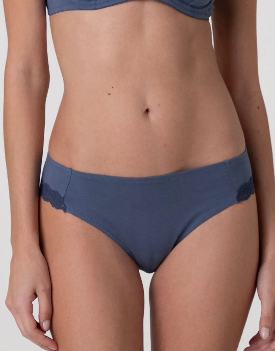 Lovable Trendy Modal Brasiliana Pizzo Blu Polvere