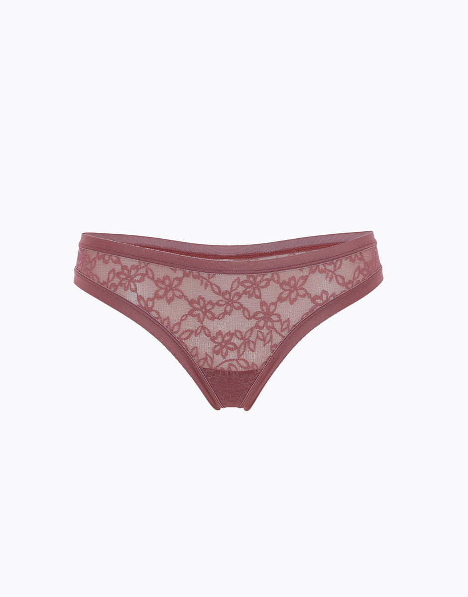Lovable Lovely Lace perizoma pizzo rosso amaranto senza cuciture