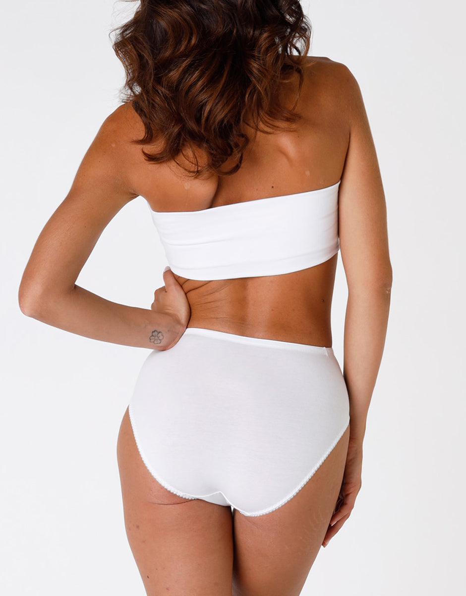 Lovable Lovely Charme Slip Midi Bianco Cotone Pizzo