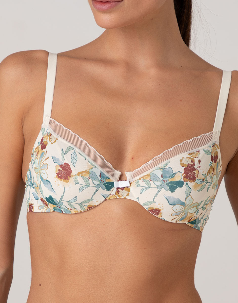 Lovable My Daily Comfort Printed reggiseno microfibra avorio fiori
