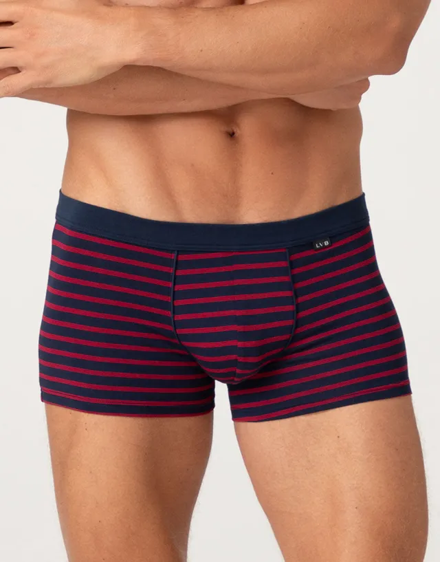 Lovable Man Jacquard Cotton Modal boxer righe antracite rosso