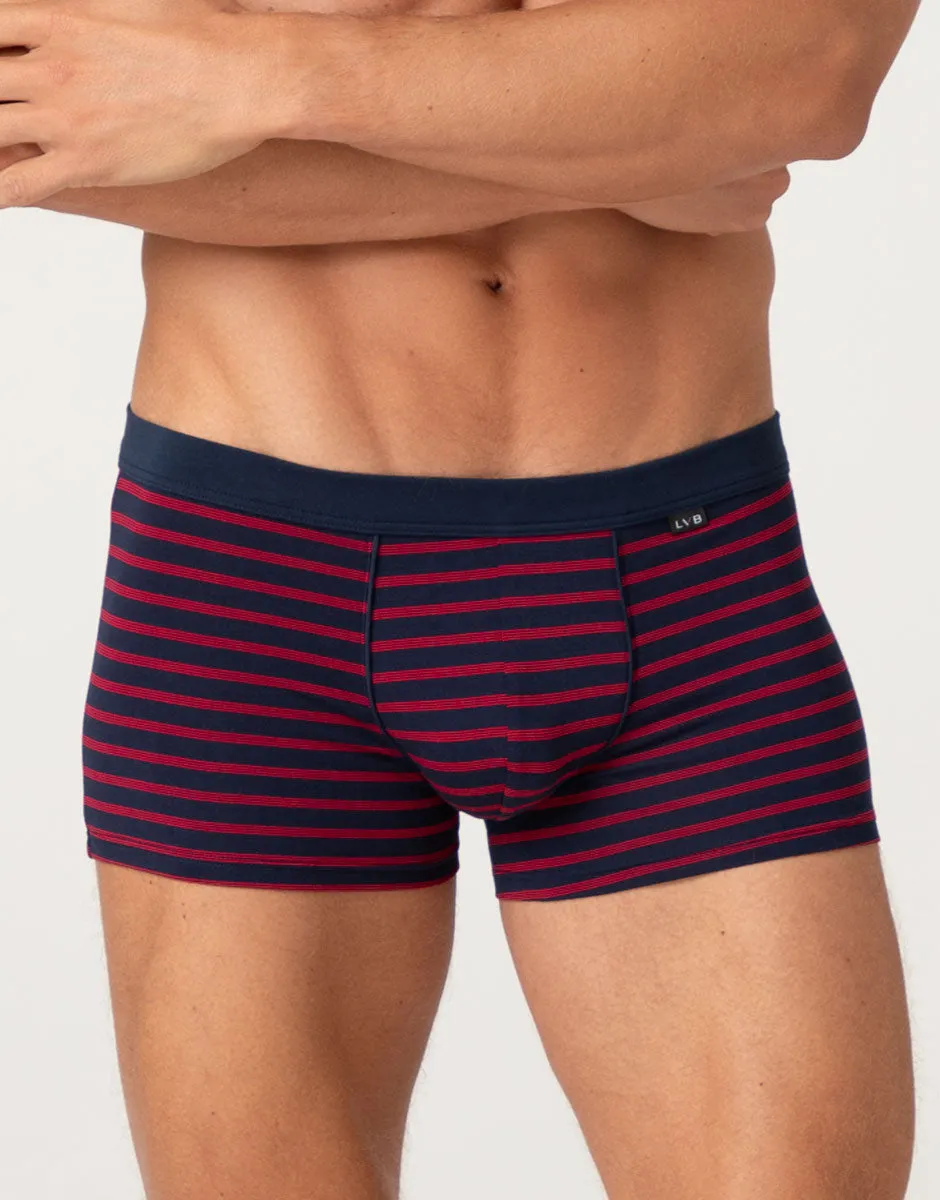 Lovable Man Jacquard Cotton Modal boxer righe antracite rosso