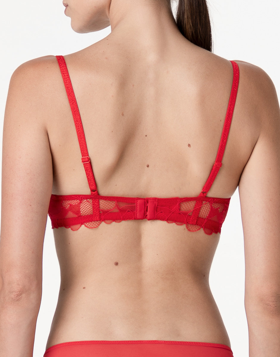 Lovable Romance Hearts reggiseno push-up rosso cuori in tulle