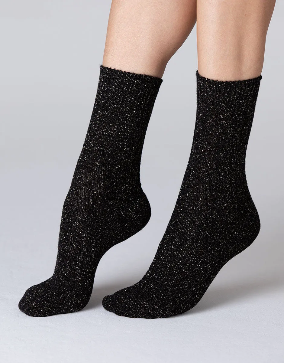 Lovable Fancy Lurex calzini corti nero 37/41 cotone bamboo