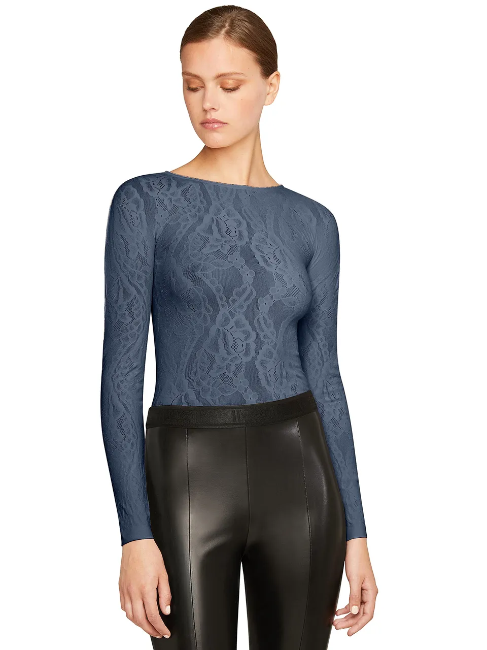 Wolford Ninat maglione collo rotondo luna indaco S