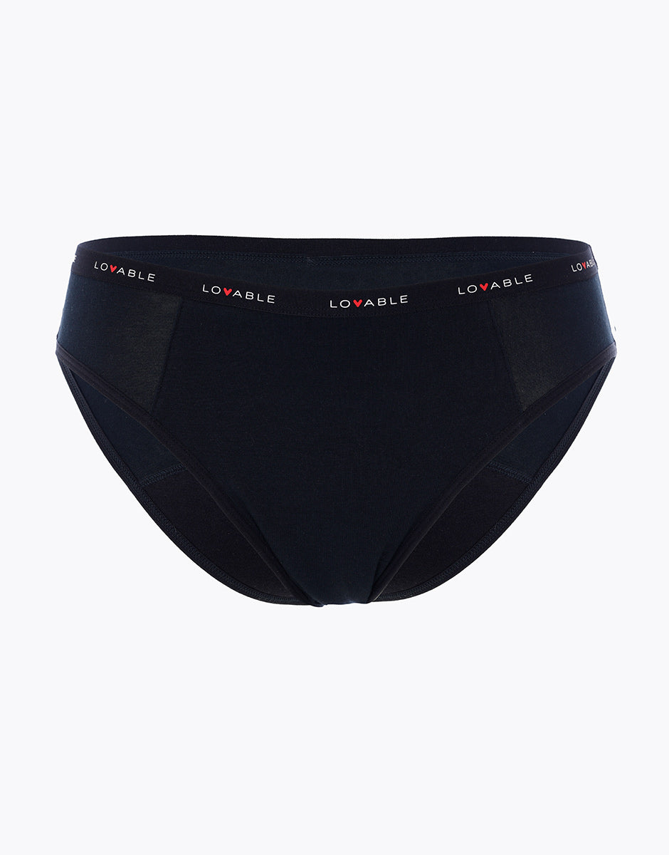 Lovable Period Panties slip ciclo cotone bio nero flusso medio