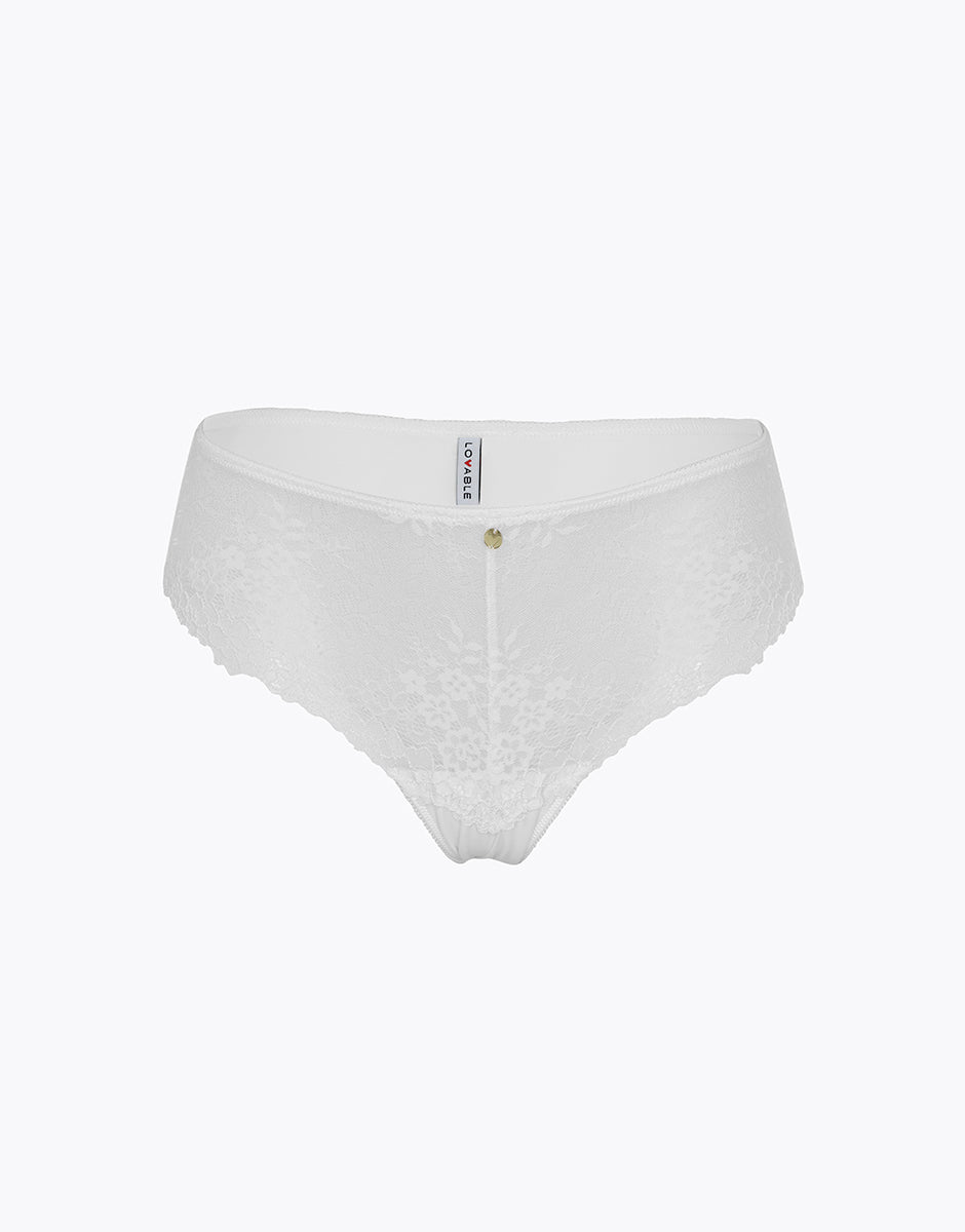 Lovable Beauty Curves slip alto midi pizzo bianco