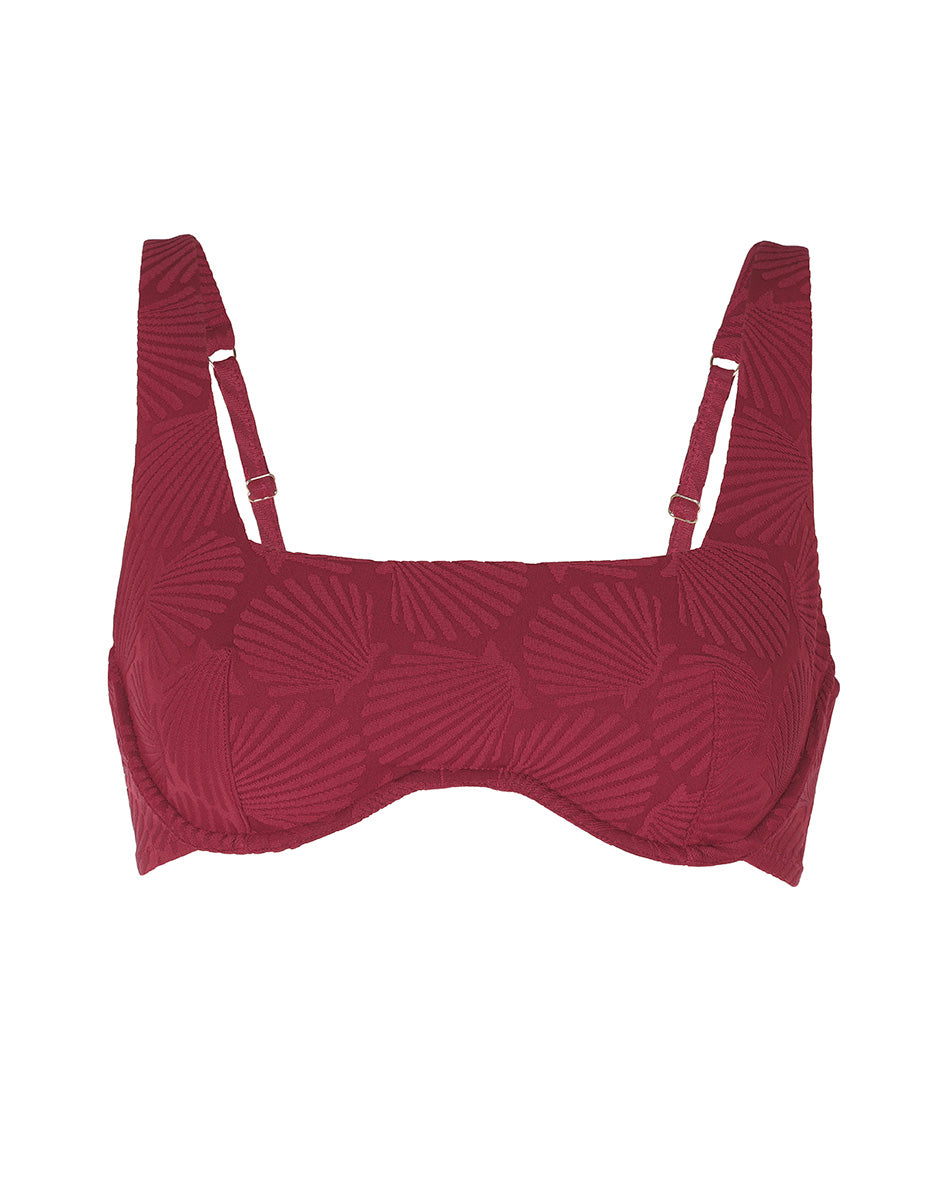Lovable Embellished Jacquard brassiere costume rosso tibetano