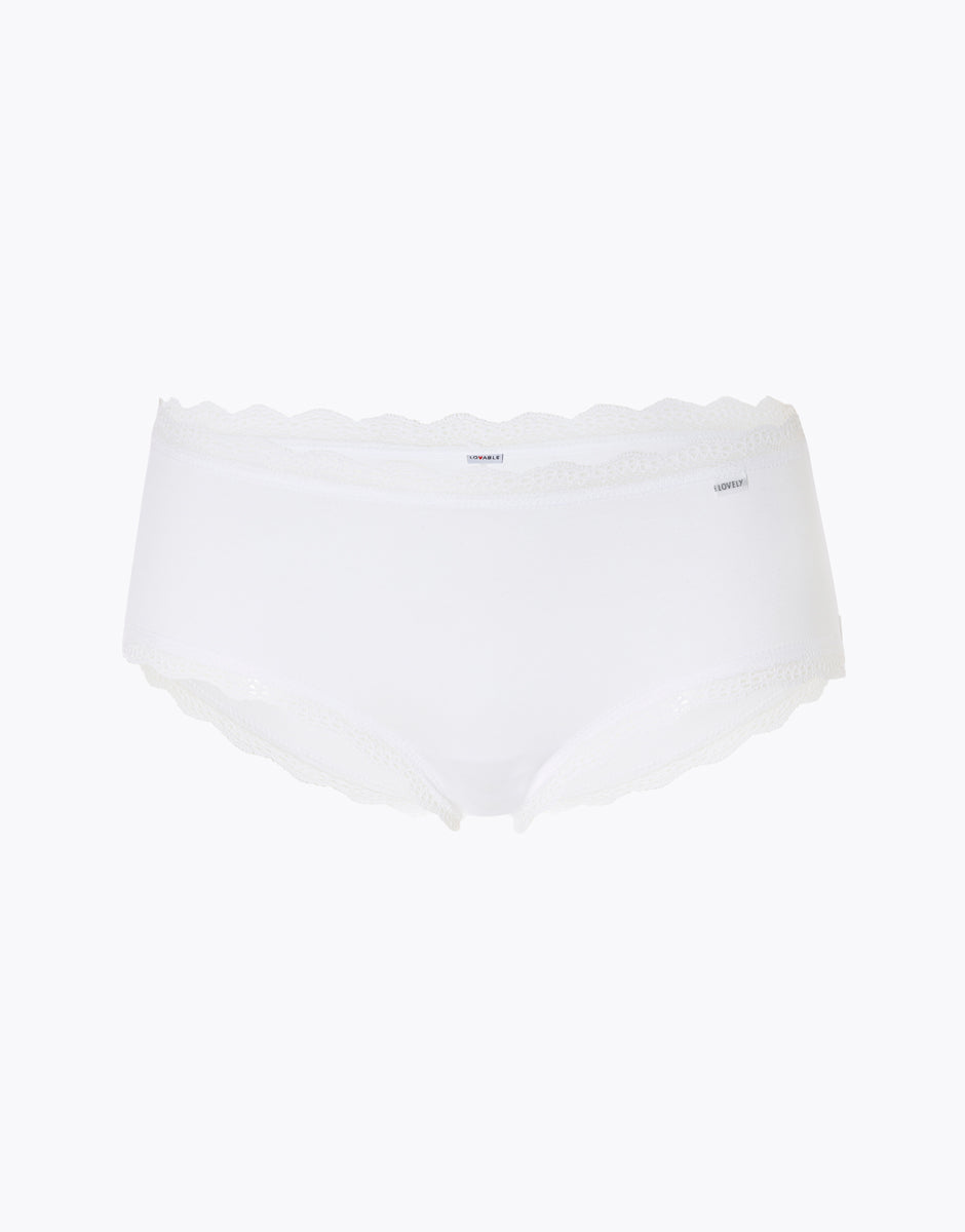 Lovable Lovely shorty cotone pizzo bianco