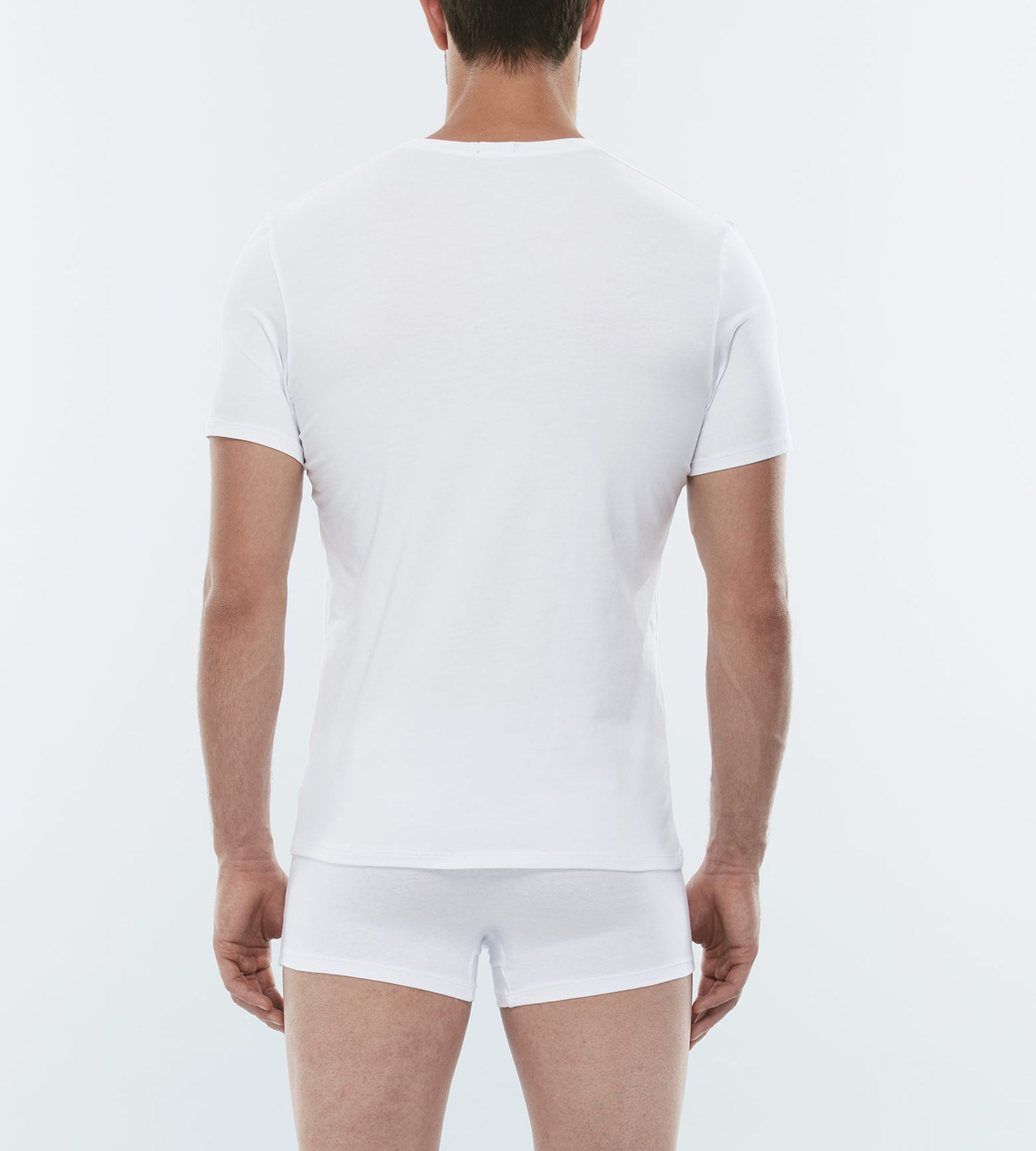 Lovable Man Supima Cotton Stretch t-shirt bianco scollo a V
